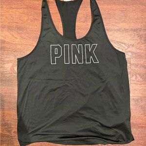 PINK Victoria's Secret Black Racerback Tank